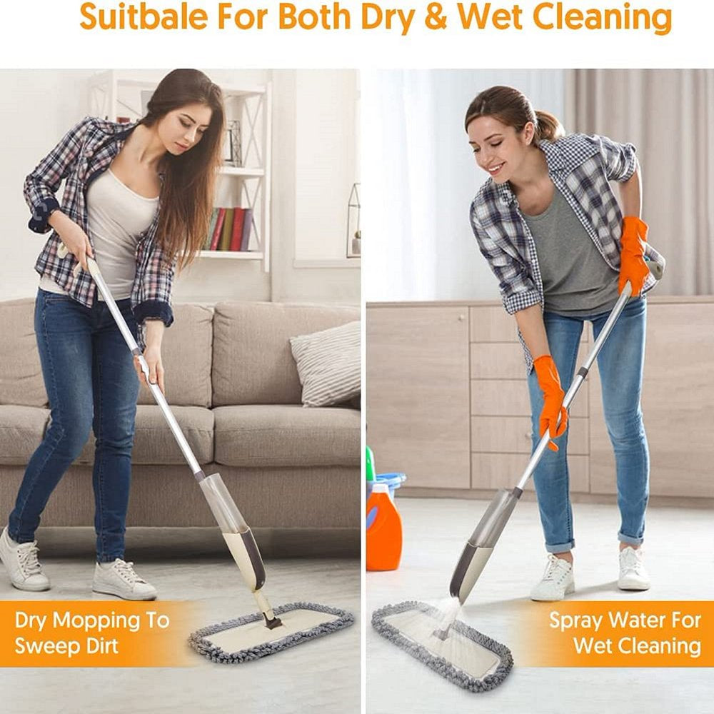 SUPTREE Microfiber Spray Mop for Floor Cleaning with 3 Washable Pads Wet Jet Dry Dust Mop for Floors