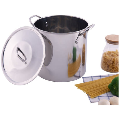 12-Qt Stainless Steel Stock Pot with Metal Lid