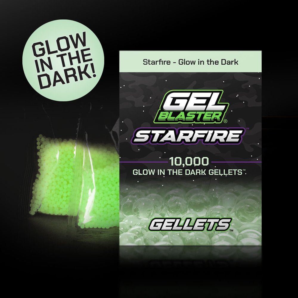 (2 pack) Gel Blaster Starfire Gellets Water Bead Blaster Ammo, Non-Toxic & Mess-Free, 10k Count, Glow-in-the-Dark