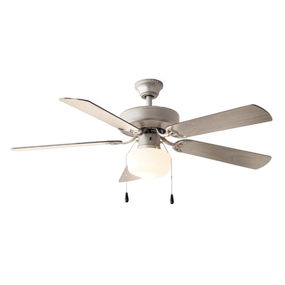 Mainstays 52 Inch Downrod Ceiling Fan with Light Kit, Satin Nickel, 5 Blades, Reverse Airflow