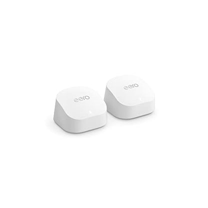 Amazon eero 6+ mesh Wi-Fi system | Fast and reliable gigabit speeds | connect 75+ devices | Coverage up to 3,000 sq. ft. | 2-pack, 2022 release