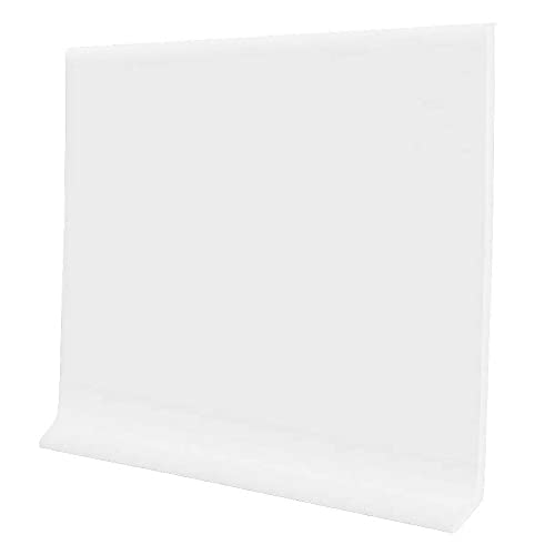 PRO FLEX White Vinyl Wall Base 4 inch X 20 ft - Wall Base Trim with Super Strong Peel and Stick Adhesive Back - Flexible Self Stick Vinyl Wall Base - Easy Install Vinyl Floor Base with Toe