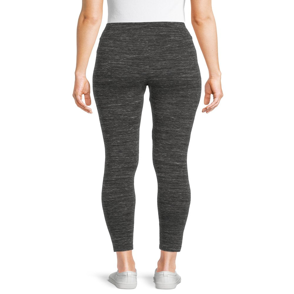 Time and Tru Women's High Rise Knit Leggings, 3-Pack, 27" Inseam, Sizes XS-XXXL