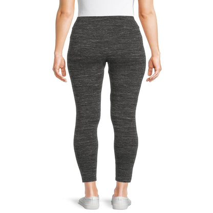 Time and Tru Women's High Rise Knit Leggings, 3-Pack, 27" Inseam, Sizes XS-XXXL