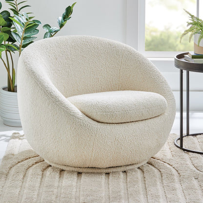 Better Homes and Gardens Mira Swivel Chair, Cream