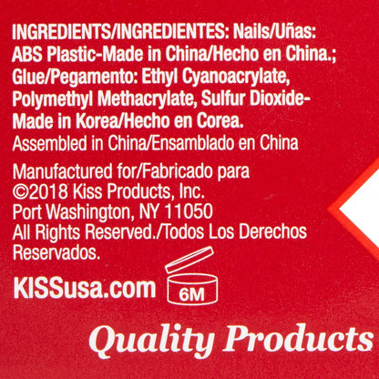 KISS 100 Acrylic Plain Full-Cover Nails, Square, Clear