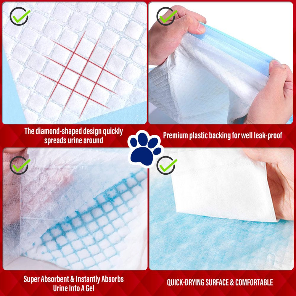 Tolobeve Puppy Pads Training Pads, Large, 22 in x 22 in, 100 Count Disposable Dog Pee Pet Pads