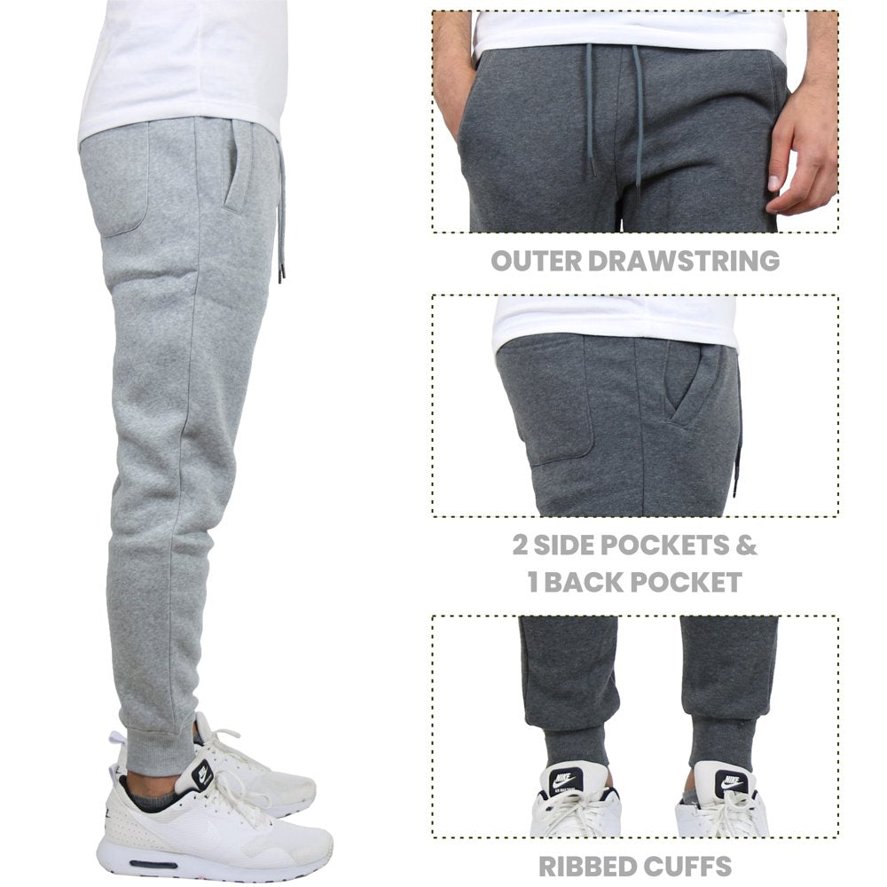 Galaxy by Harvic 3-Pack Mens Slim Fit Fleece Jogger Sweatpants (S-2XL)