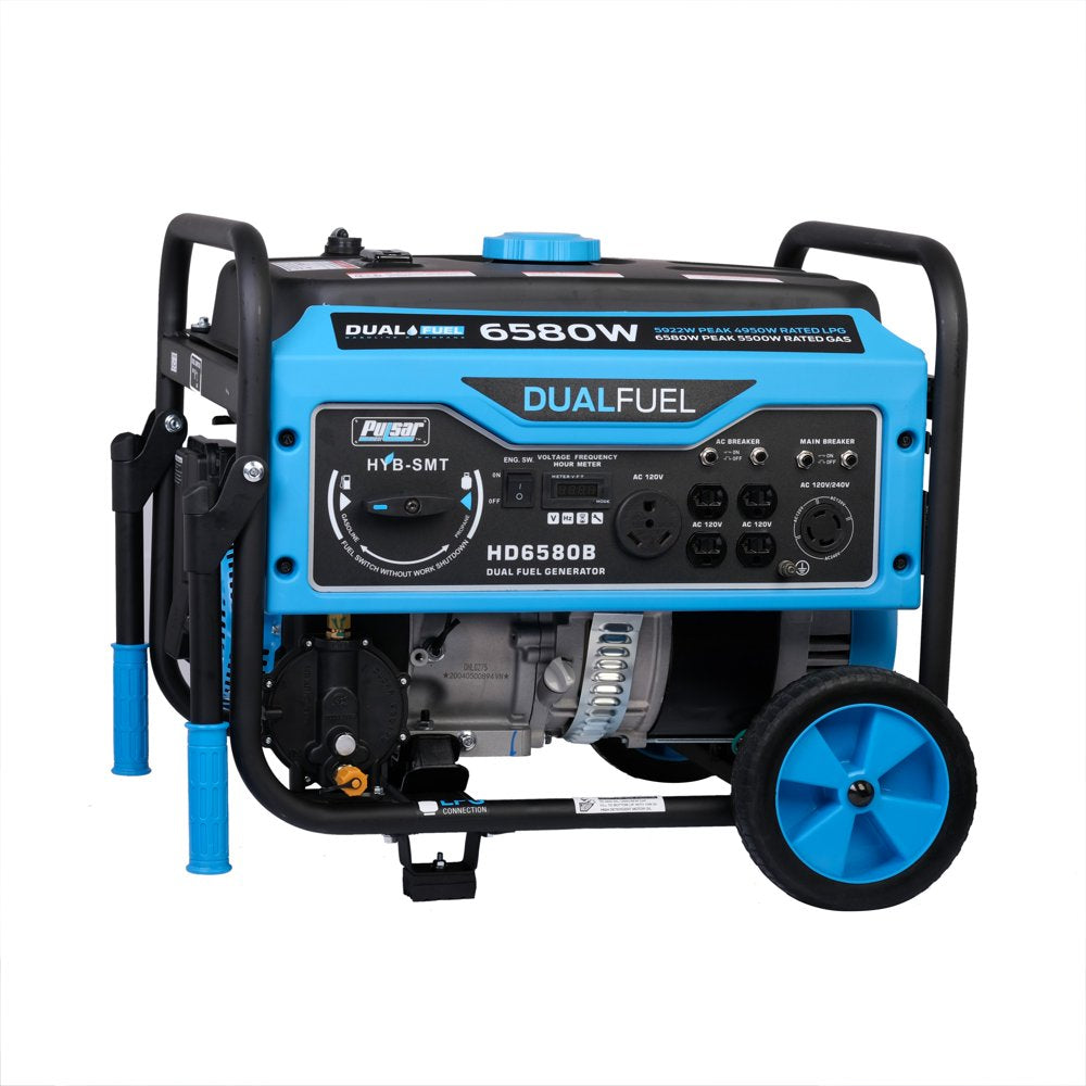 Pulsar 6580-Watt Dual Fuel Portable Generator HD6580B - CARB Compliant