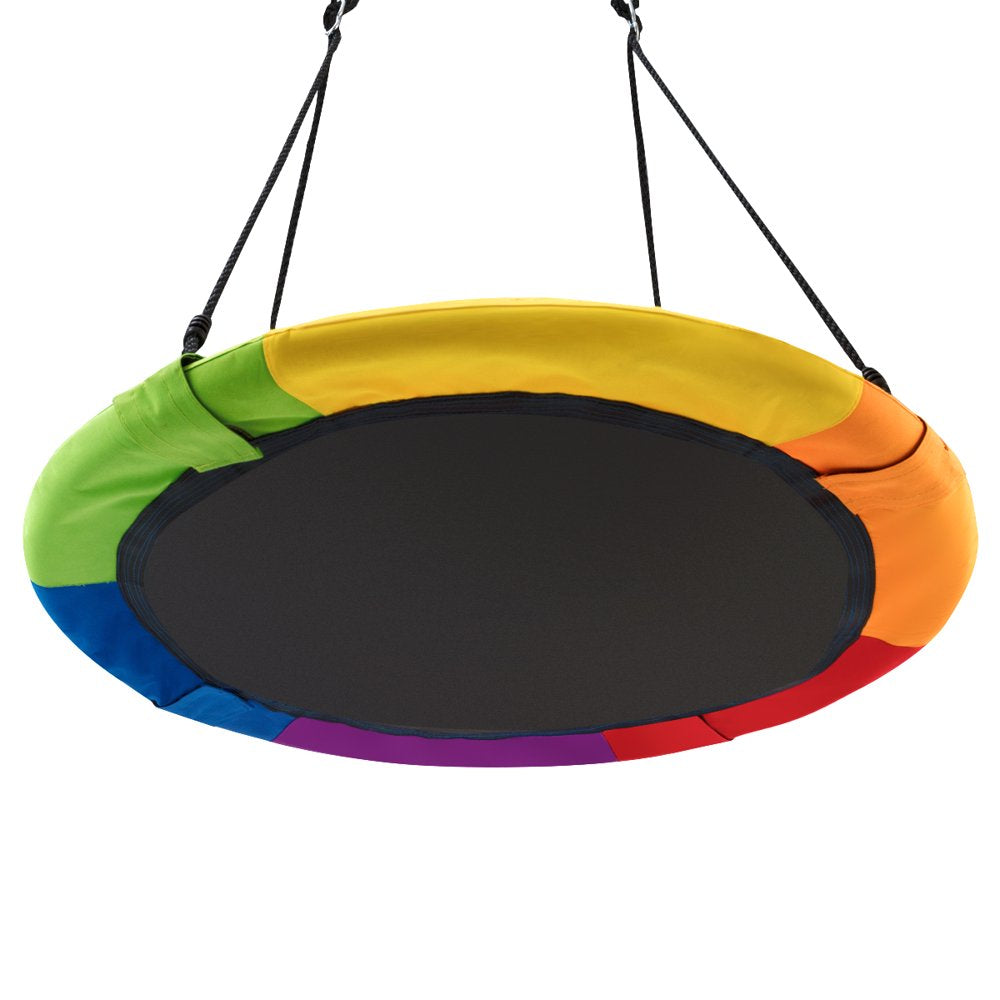 Goplus 40'' Flying Saucer Tree Swing Indoor Outdoor Play Set Swing for Kids colorful