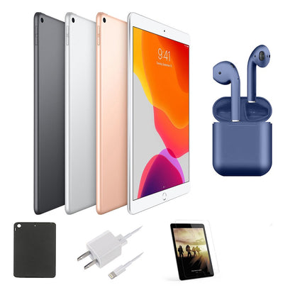 Open Box | Apple iPad Air 3 | 10.5-inch Retina | 64GB | Wi-Fi Only | Bundle: Case, Pre-Installed Tempered Glass, Rapid Charger, Bluetooth/Wireless Airbuds By Certified 2 Day Express