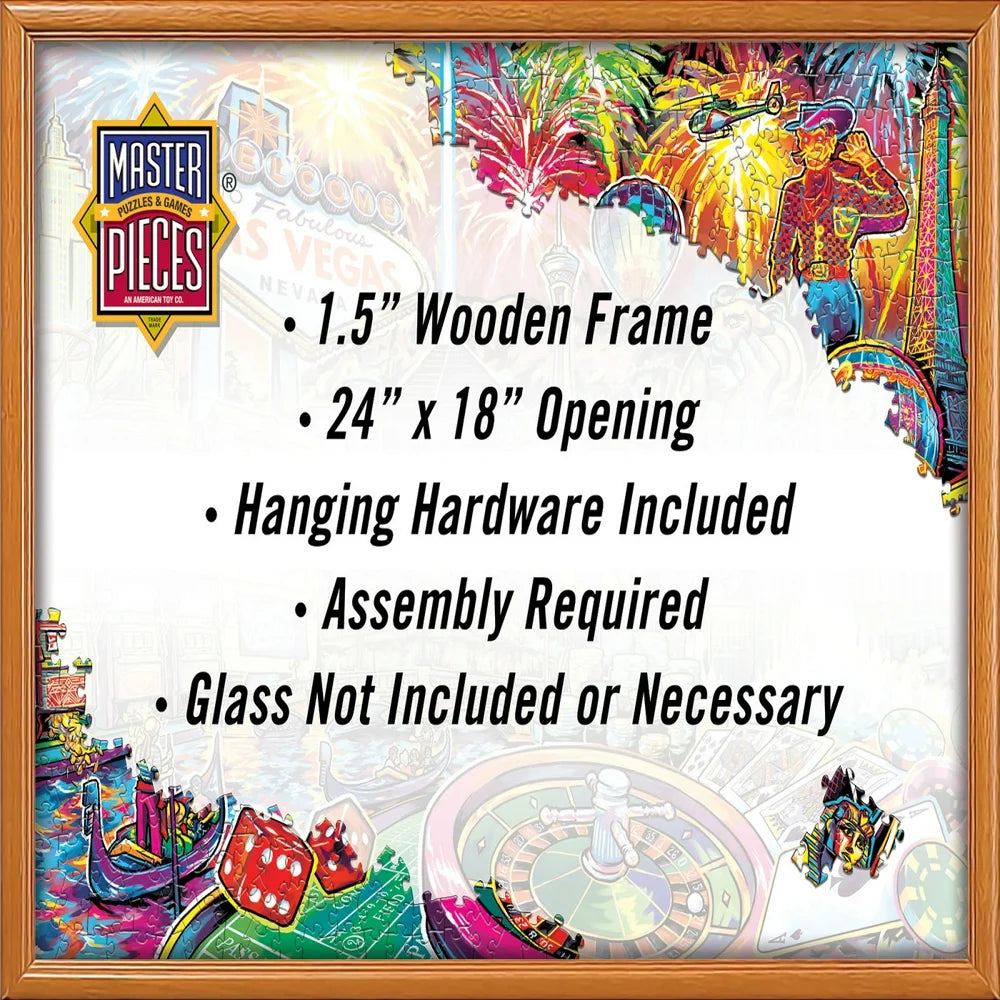 MasterPieces Puzzle Accessories - Natural Wood 300 to 750 Piece Puzzle Frame, 18"x24"