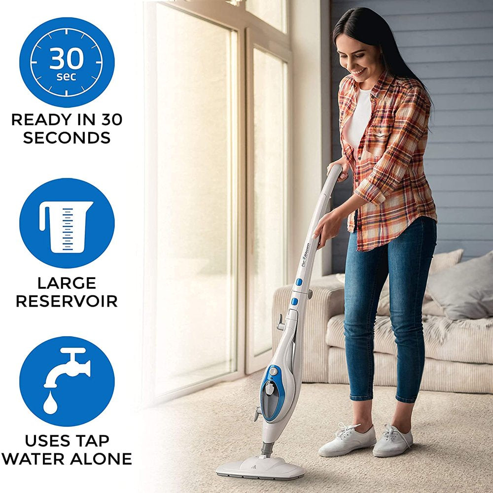 PurSteam Steam Mop Cleaner 10-in-1 with Convenient Detachable Handheld Unit Use on Laminate, Carpet