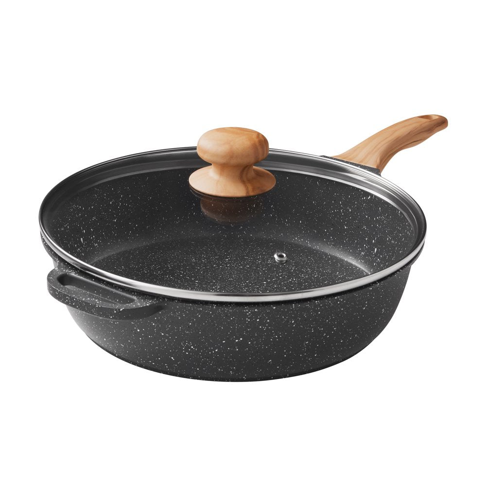 The Pioneer Woman Prairie Signature 4-Quart Cast Aluminum Jumbo Cooker Frying Pan, Charcoal Speckle