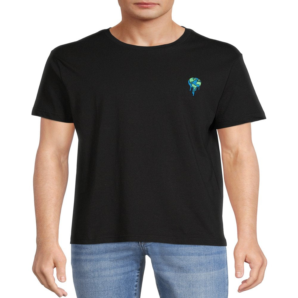 No Boundaries Men's and Big Men's Embroidered T-Shirt with Short Sleeves, Sizes up to 5XL