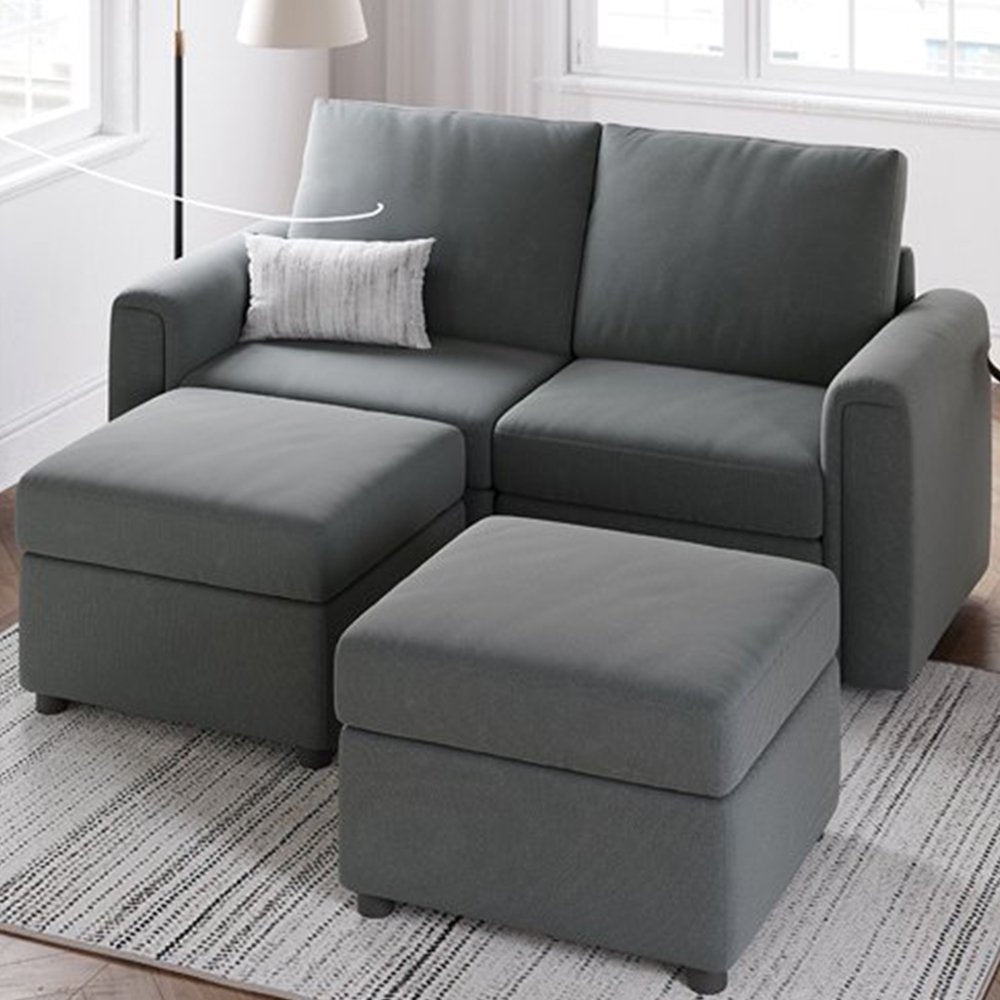 LINSY HOME Modular Couches and Sofas Sectional with Storage Sectional Sofa U Shaped Sectional Couch with Reversible Chaises, Teal