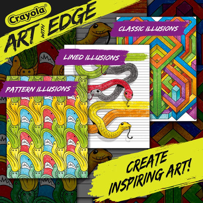 Crayola Art with Edge Optical Illusions Coloring Book, 40 Pages, Child