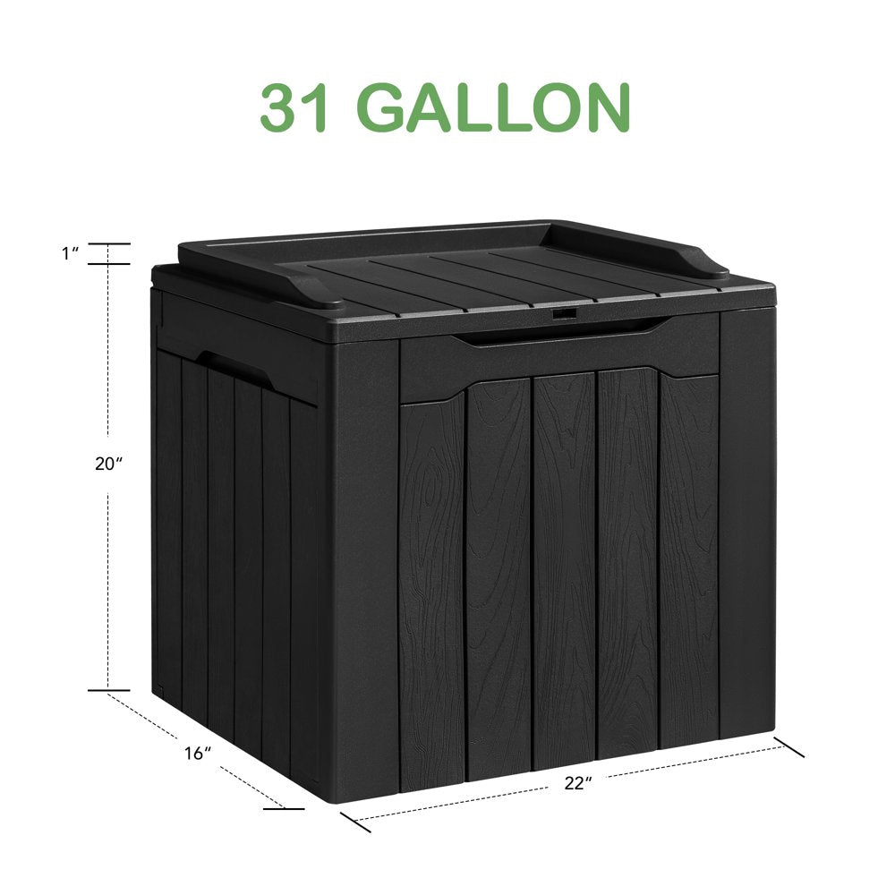 Homall 31 Gallon Outdoor Deck Box In Resin with Seat, Black