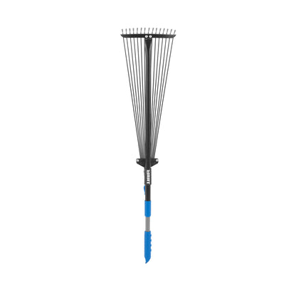 HART Collapsible Steel Tine Leaf Rake with Telescoping Handle Design