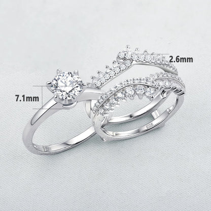 Newshe Wedding Rings for Women Engagement Ring Enhancer Band Bridal Set Sterling Silver 1.8Ct Cz Size 7