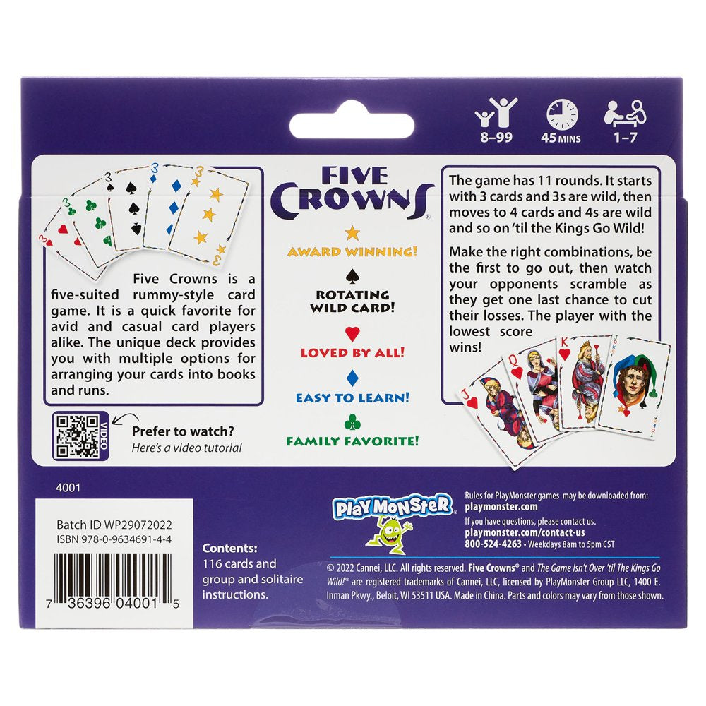 Five Crowns Card Game, Rummy Style, Kids Game, Family Game, Fun Game