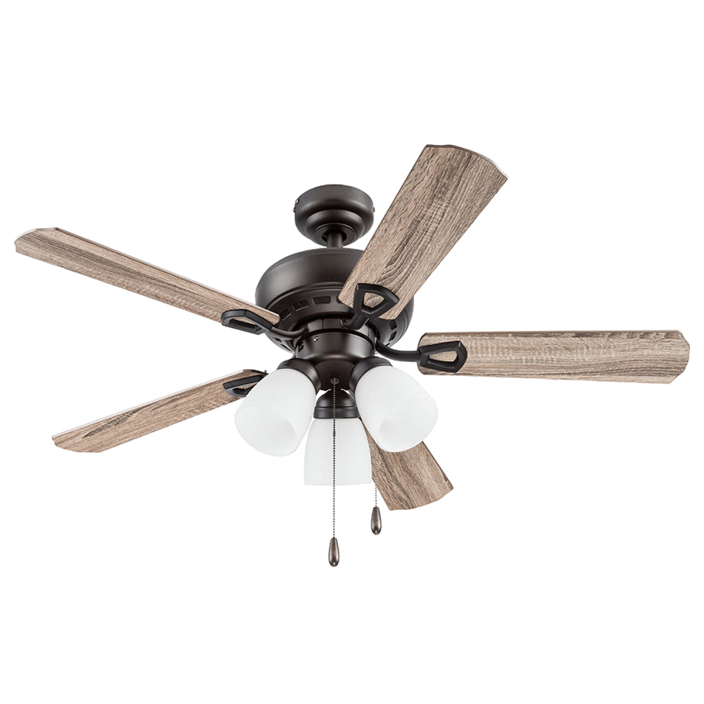 Prominence Home Miller Park 44" Bronze LED Ceiling Fan with 5 Blades, Pull Chains & Reverse Airflow