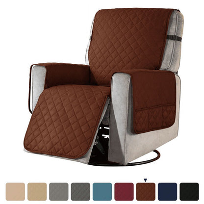 Subrtex Recliner Chair Cover Reversible Recline Sofa Slipcover with Side Pockets (Large, Chocolate)