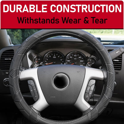  Heavy Duty Truck Steering Wheel Cover, Black