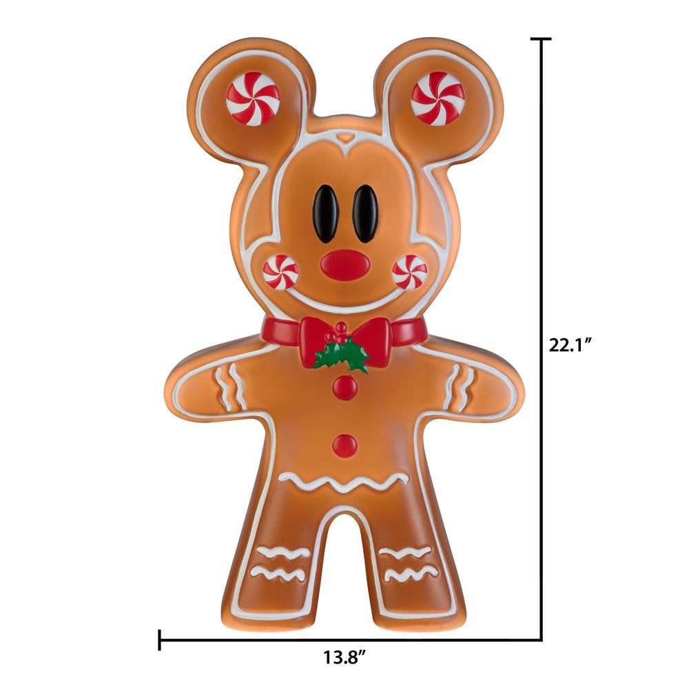 24 inch LED Lighted Gingerbread Mickey Mouse Blow Mold Outdoor Christmas Décor Disney