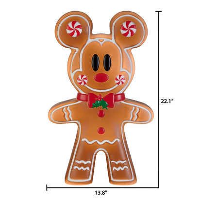 24 inch LED Lighted Gingerbread Mickey Mouse Blow Mold Outdoor Christmas Décor Disney