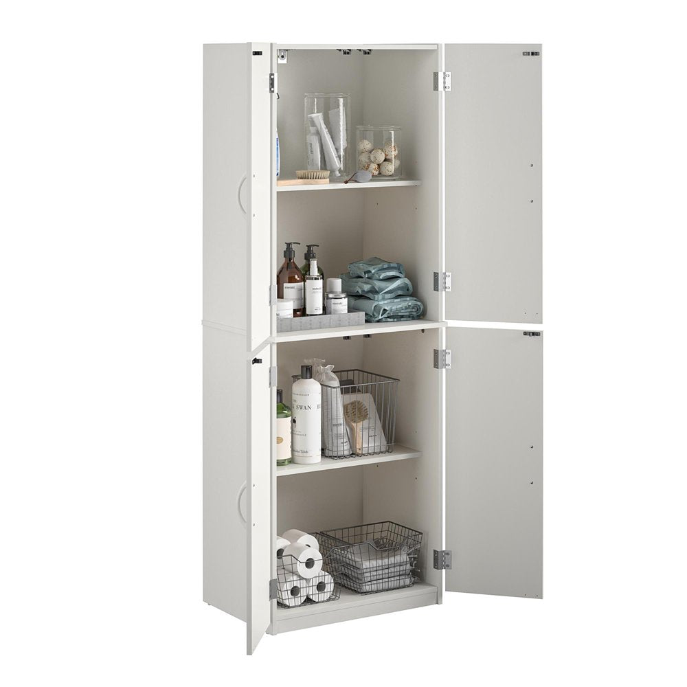 Mainstays 4-Door 5' Storage Cabinet, White Stipple