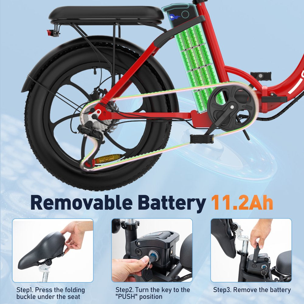 COLORWAY 500W Electric bicycles, 20x3.0in Fat Tire Eleictric Bike, 11.2Ah/36V E-Bike, 7-SHIMANO 19.9MPH Bicycle for Teenager and Adults-BK6M