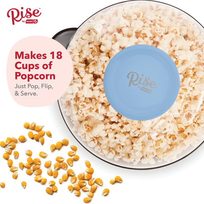  4.5 Qt. Stirring Electric Popcorn Popper with Lid for Serving Bowl & Convenient Storage, 18 Cups – Sky Blue