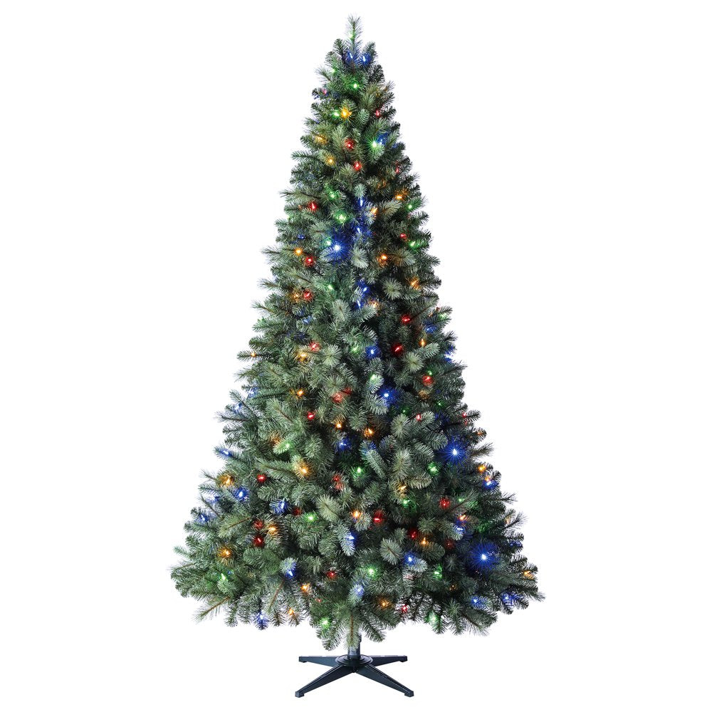 Evergreen Classics Pre-Lit 7.5' Benton Pine Artificial Christmas Tree, Color-Changing LED Lights