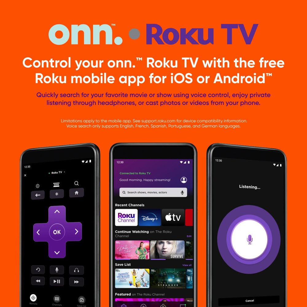 Onn. 32” Class HD (720P) LED Roku Smart TV (100012589)