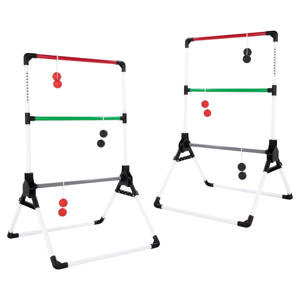  Foldable Ladder Toss Game, Red, Green and Black