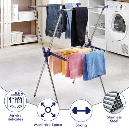 MONVANE Clothes Drying Rack - Foldable Drying Racks for Laundry, Stainless Steel for Indoor and Outdoor Use