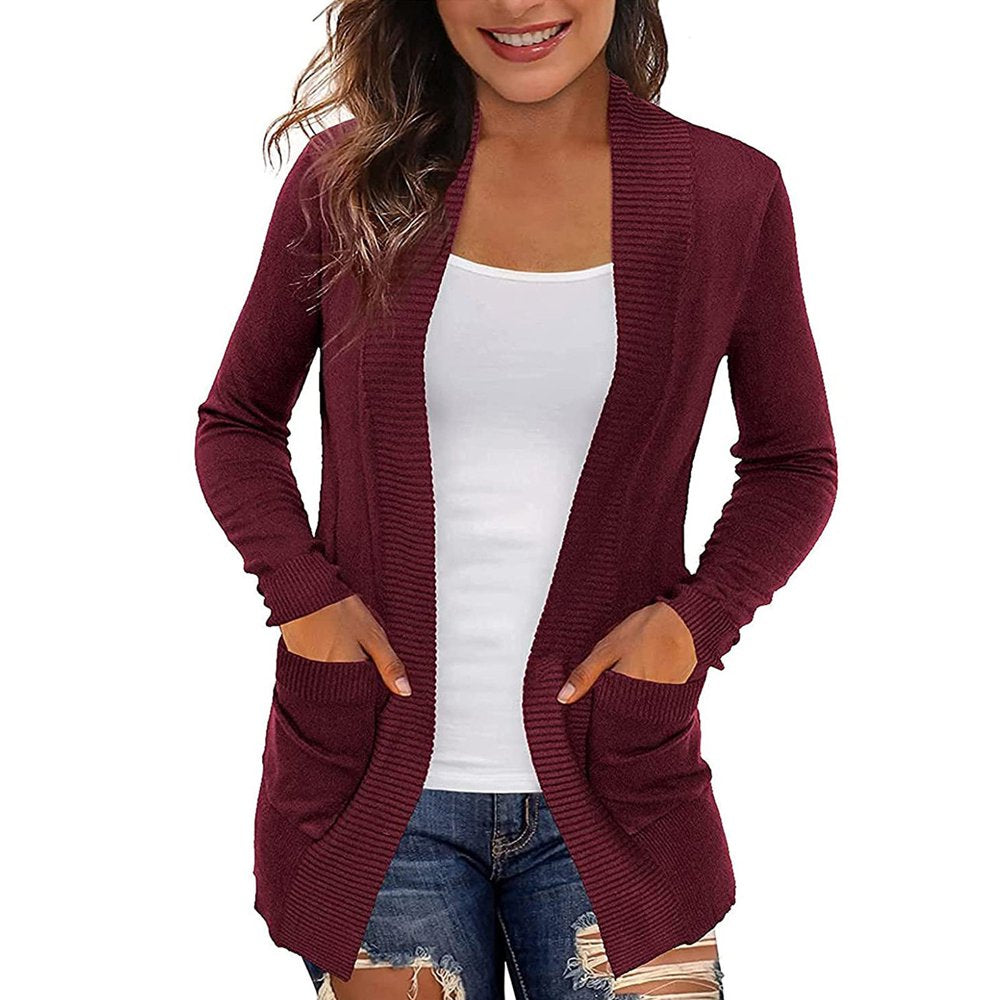 FOLUNSI Women's Cardigan Casual Lightweight Knit Cardigan Sweaters of Female s-2x