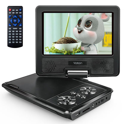 7.5'' Portable DVD Player with Swivel Screen for Car Support USB & SD Cards 4-6 Hours Internal Battery, Gift for Kids