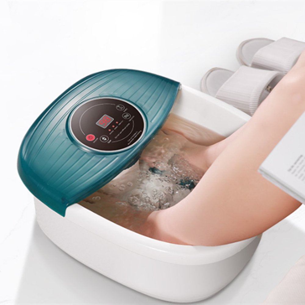 MaxKare Foot Spa Bath Massager with Heat, Bubbles, and Vibration, Digital Temperature Control, 16 Detachable Massage Rollers, Soothe and Comfort Feet