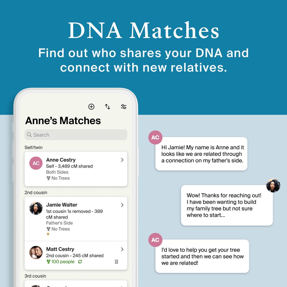 AncestryDNA + Traits: Genetic + Traits Test, Testing Kit with 35+ Genetic Traits, DNA Test Kit