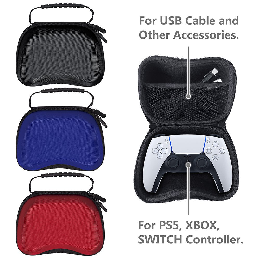  Carrying Case for PS5, Bag for PS5,Bag for PS5 Accessories,Included Gamepad Controller Protective Box (Black-White)