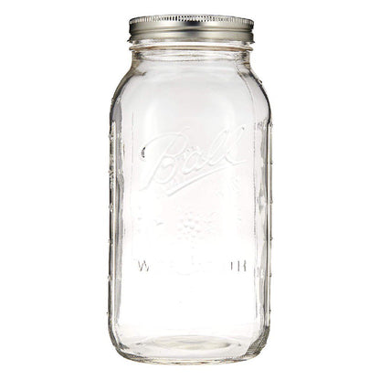 Ball Wide Mouth Glass Mason Jars Lids and Bands 64 oz Preserving Jars 6 Count