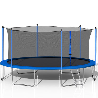 SEGMART 10Ft Trampoline for Kids with Basketball Hoop and Enclosure Net/Ladder,Blue