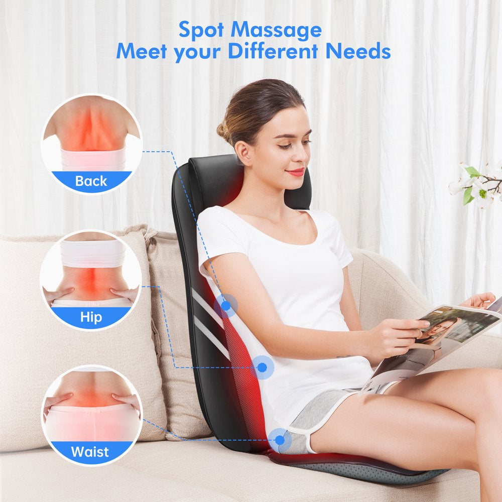 Snailax Shiatsu Neck Back Massager with heat, Full Body Seat Massage Cushion, Massage Chair pad for Vehicle, Gifts