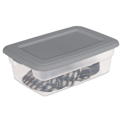 Sterilite Set of (4) 12 Qt. Storage Boxes Plastic, Titanium