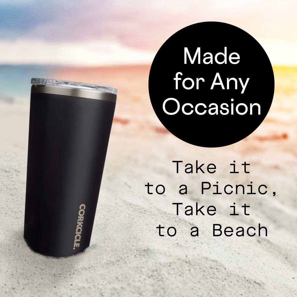 Corkcicle 16 oz Travel Tumbler, Stainless Steel, Triple Insulated, Water Bottle, Matte Black