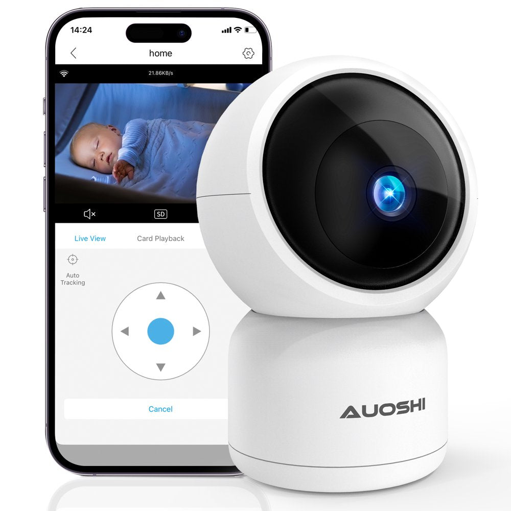 Video Baby Monitor with Camera and Audio, 1080P Wifi Security Indoor Camera with Night Vision