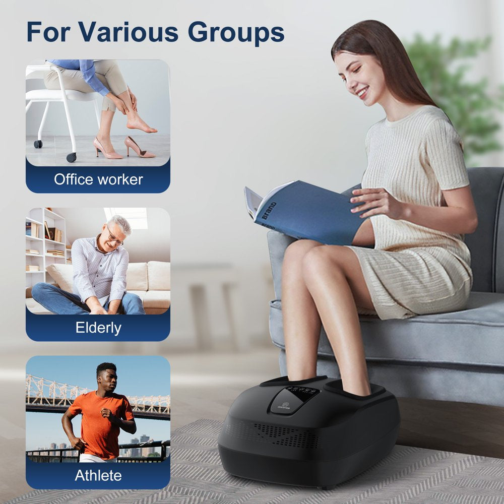 Comfier Shiatsu Foot Massager Machine with Heat, Rolling Compression Feet Massager for Tired Foot Blood Circulation, Size up to 13”