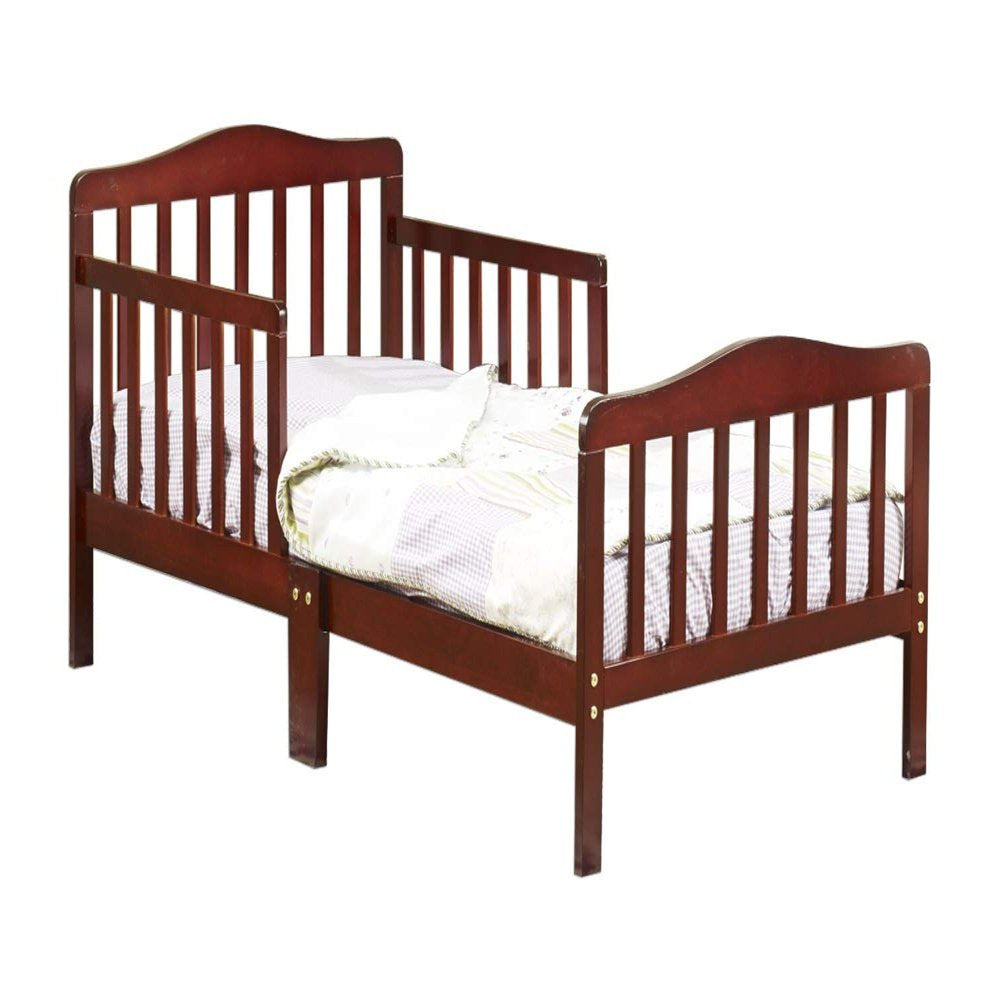 Ktaxon Baby Toddler Bed Solid Wood Bedroom Furniture with Safety Rails Espresso